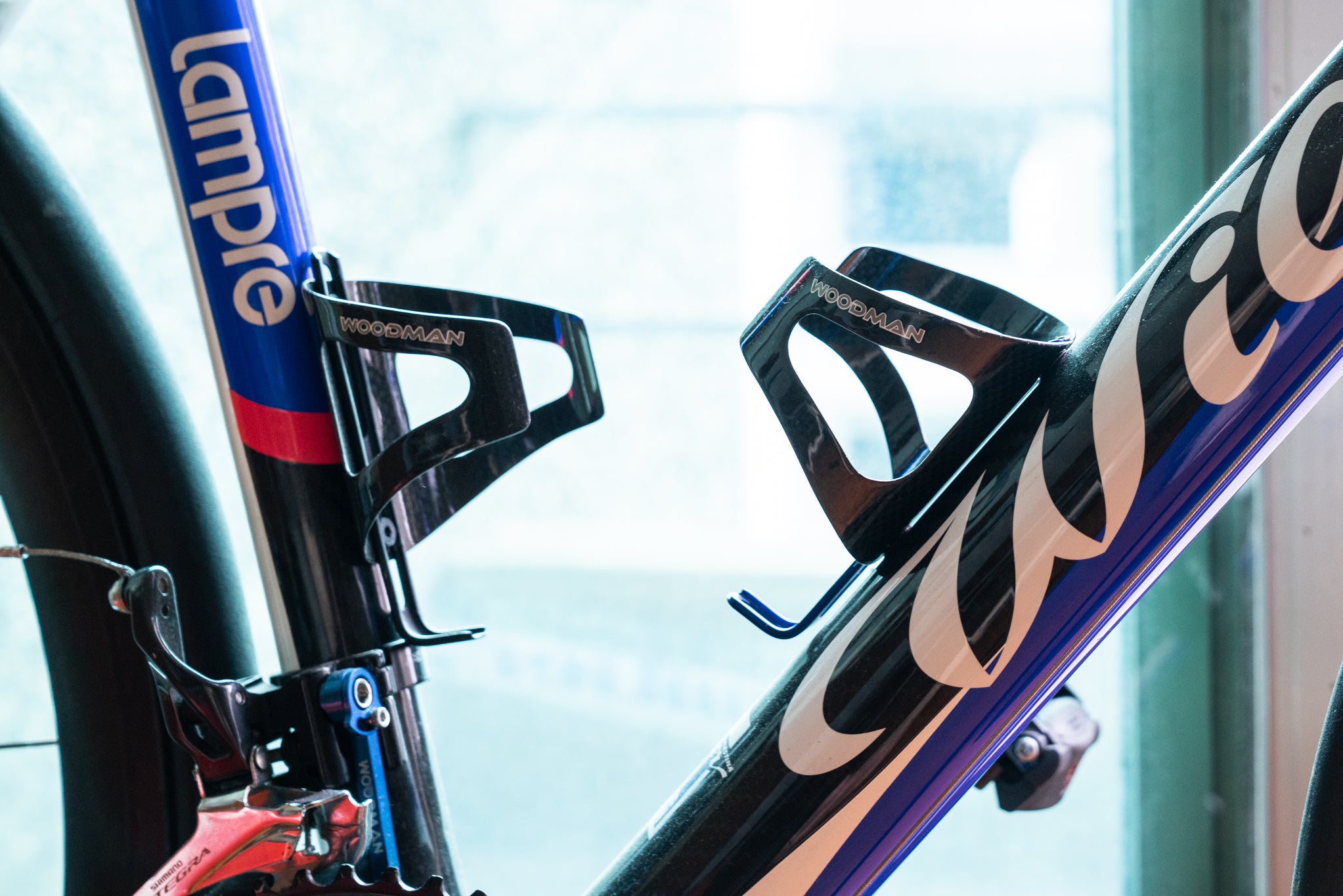 3K carbon water bottle cage blue