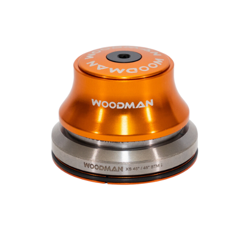 WOOdman Axis IC 1.5 XS IS42/IS52 (51.8mm) tapered integrated headset, orange, 20mm dust cover.