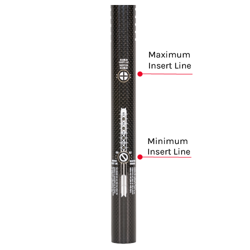 The insert line mark for WOOdman Carbo DX