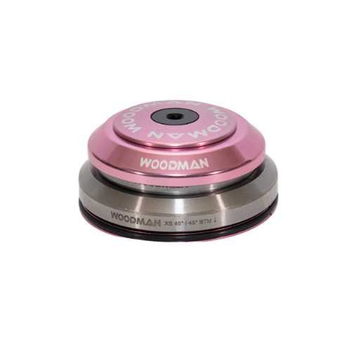 WOOdman Axis IC 1.5 XS IS42/IS52 (51.8mm) tapered integrated headset, pink, 7mm dust cover.