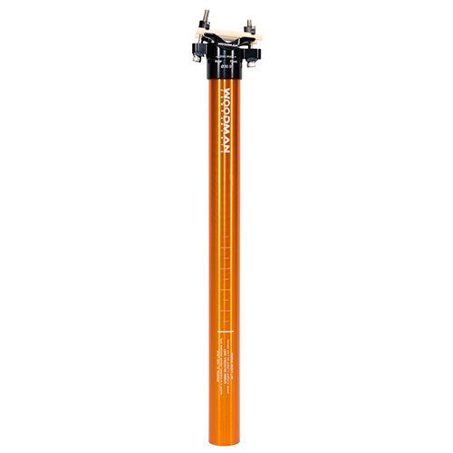 WOOdman Post SL PLUS is an aluminum seatpost. Size available at 27.2 30.9 31.6 and 34.9 seatpost, orange