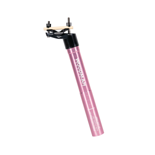 Woodman Post DX is lightweight pink aluminum seatpost with 25mm offset 30.9 x 250mm