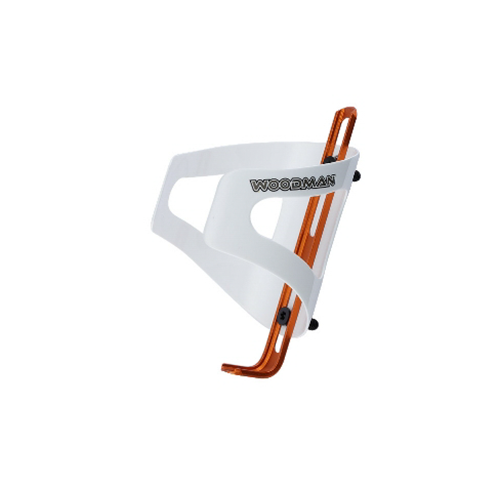 white carbon water bottle cage with orange cage holder