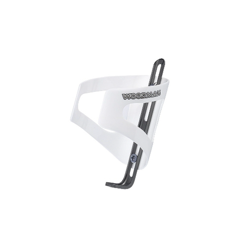 white carbon water bottle cage with pewter cage holder